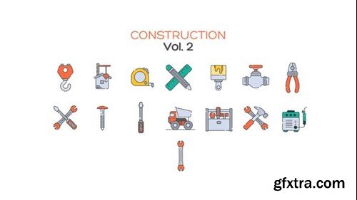 Videohive Construction Line Icons Vol.2 40331902