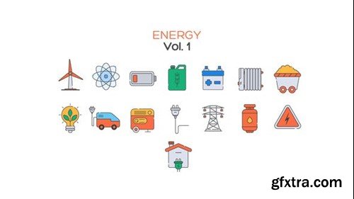 Videohive Energy Line Icons Vol.1 40392563