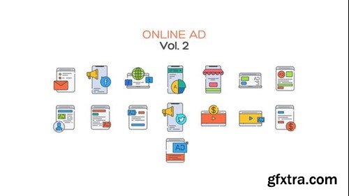 Videohive Online Ad Line Icons Vol.2 40453116