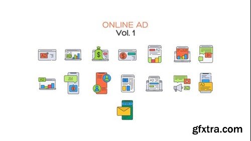 Videohive Online ad Line Icons Vol.1 40453102