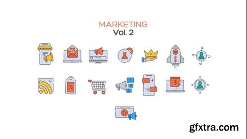 Videohive Marketing Line Icons Vol.2 40453089