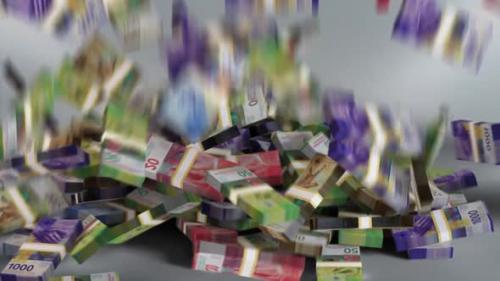 Videohive - Switzerland Money - Franc Stacked Money Falling - Swiss Currency - 40574696 - 40574696