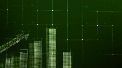 Videohive - Positive Business Growing Graph Chart Bar Animated Green - 40631881 - 40631881