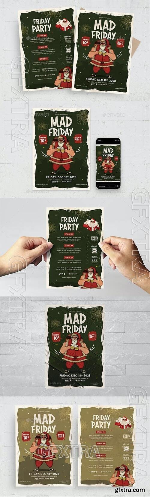 Christmas Mad Friday Flyer Template 40578326