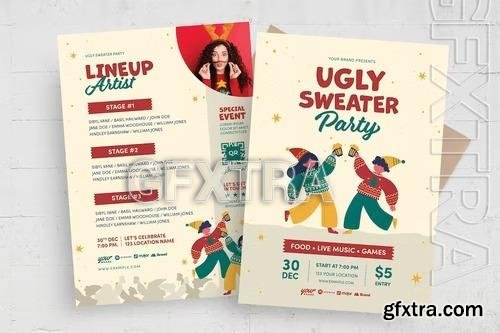 Christmas Ugly Sweater Party Flyer Template YEFXCN5