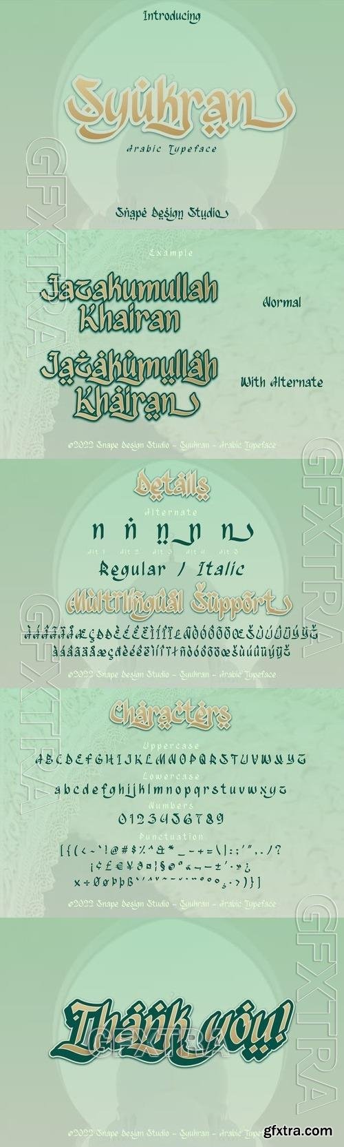 Syukran - Arabic Typeface 