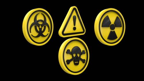 Videohive - Danger Signs Animation - 40683649 - 40683649