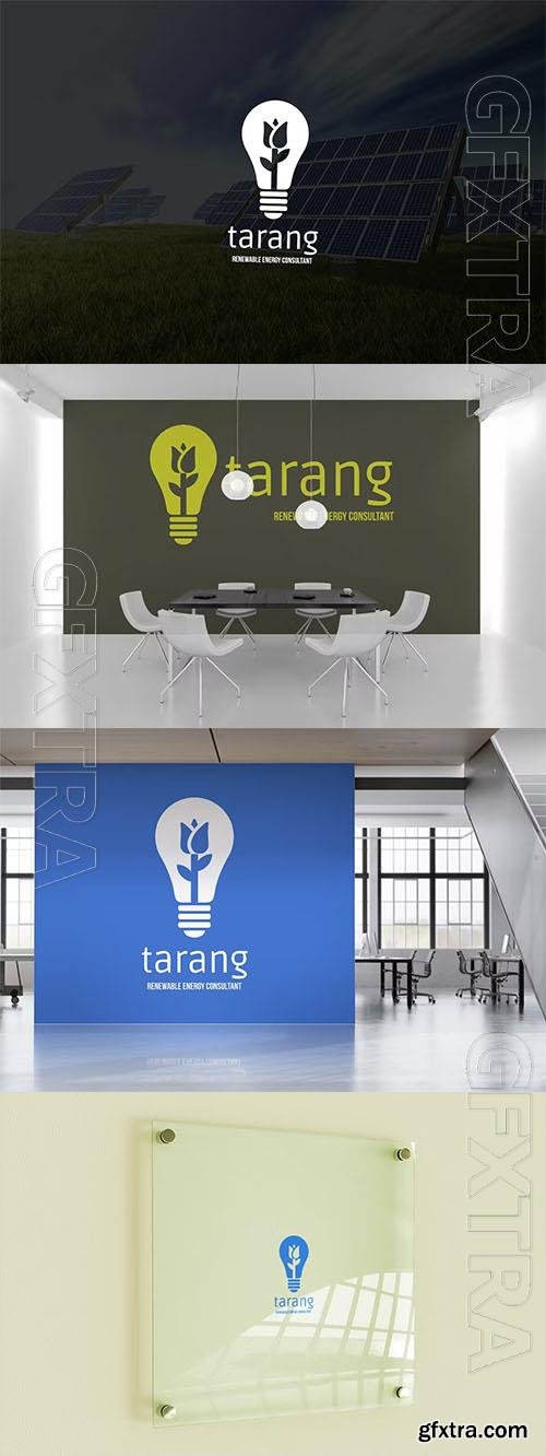 Tarang Negative Space Green Energy Logo