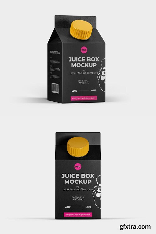 Black juice bottle mockup template