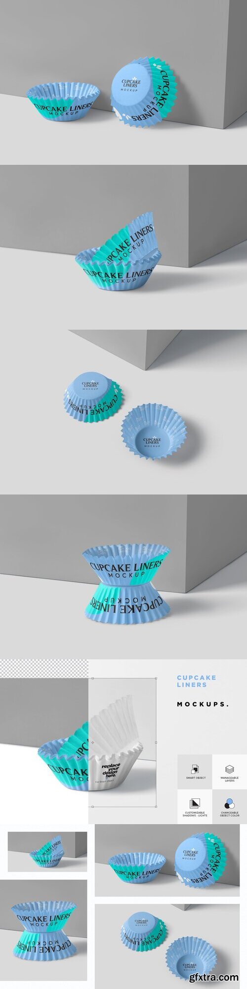 CreativeMarket - Cupcake Liner Mockups 7540195