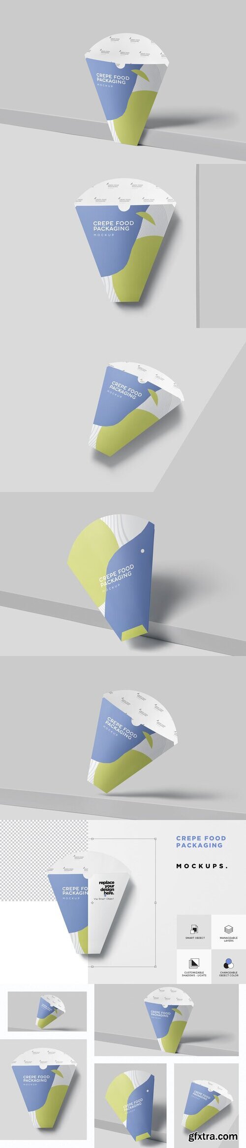 CreativeMarket - Crepe Cone Packaging Mockups 7540182