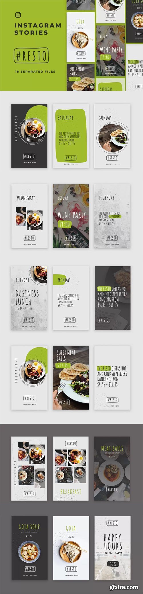 Resto Instagram Stories PSD Templates