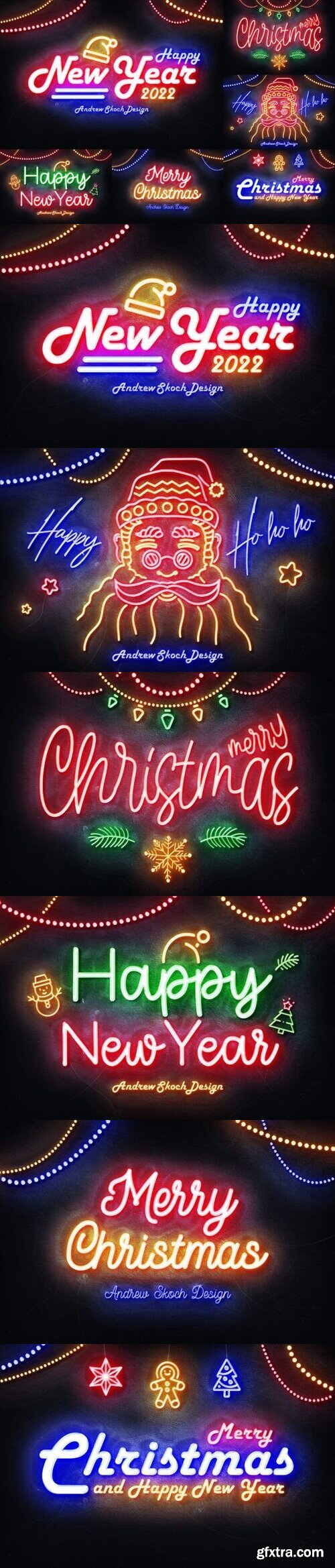 Christmas Neon Text Effects