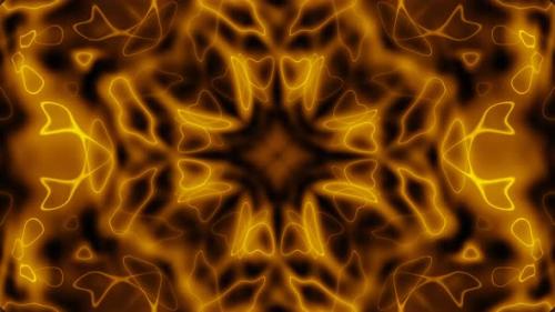 Videohive - Yellow Abstract Flower Kaleidoscope Energy Loop Animation - 40685613 - 40685613