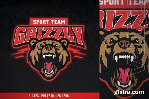 Grizzly Bear Head for Sport and Esport Logo