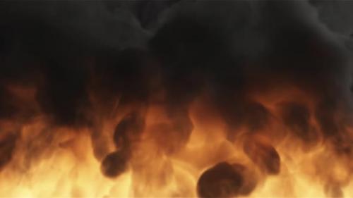 Videohive - Wall Of Fire Background 4K Loop - 40686654 - 40686654