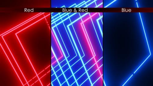 Videohive - 4K Looped Rectangle Neon 3 Version - 40708652 - 40708652