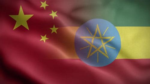 Videohive - China Ethiopia Flag Loop Background 4K - 40709232 - 40709232