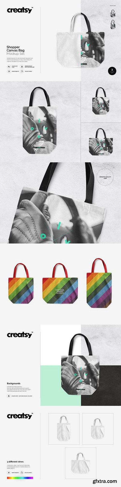 Shopper Canvas Bag Mockup Set