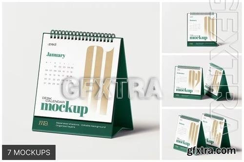 Square Desk Calendar Mockup Set KFCGH6V