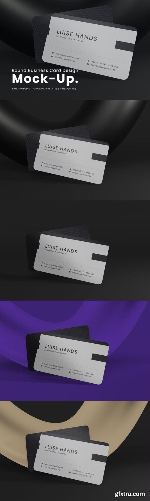 Round business card design mockup