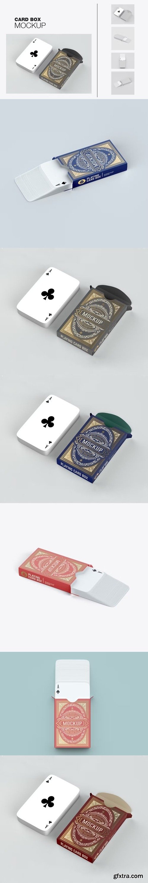 Set Box with Playing Cards Mockup