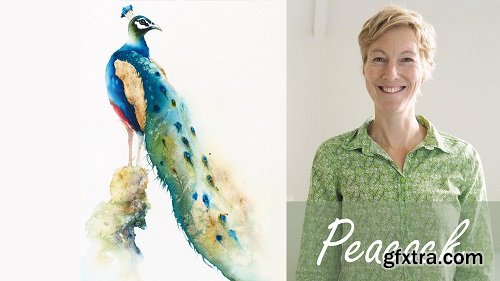 Peacock. A Free -Flow Watercolour Masterclass with Jane Davies