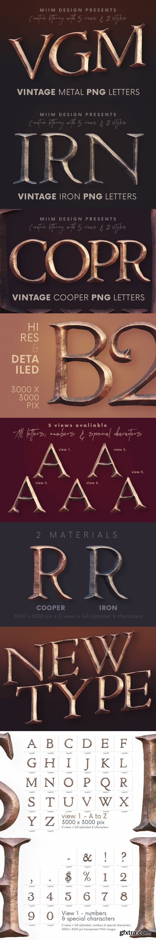 Creativemarket - Vintage Metallic - 3D Lettering 6117534