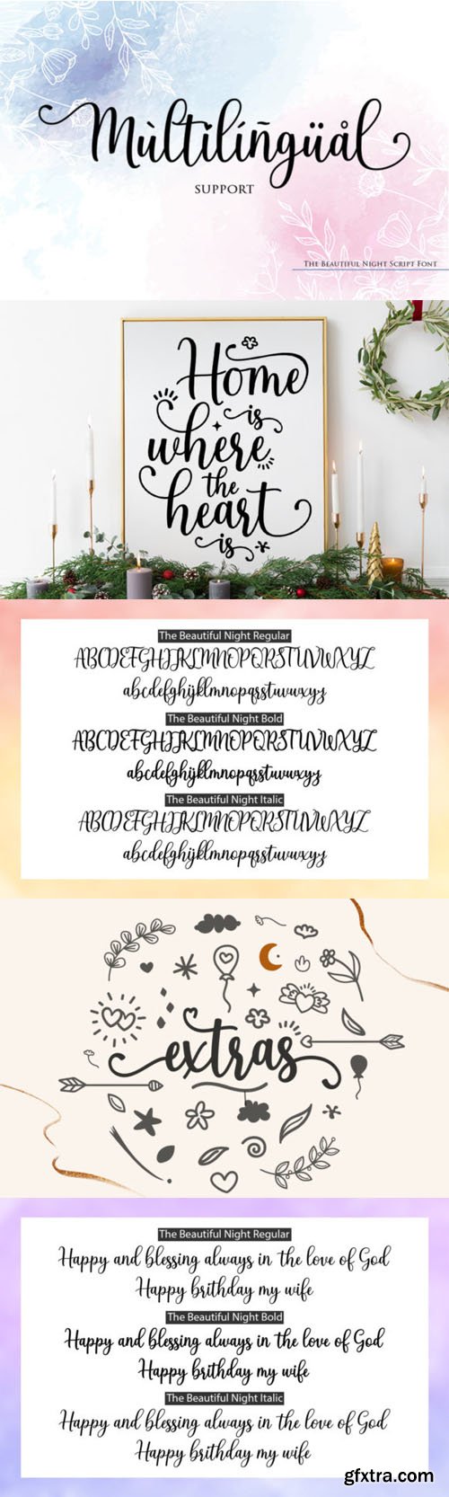 Beautiful Night - Romantic Calligraphy Script Typeface