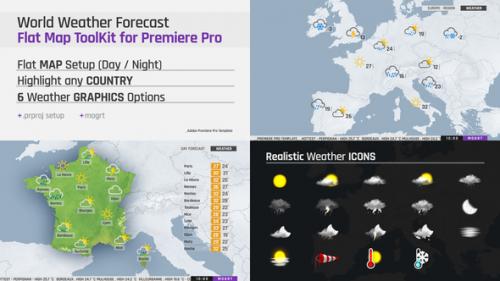 Videohive - World Weather Forecast - Flat Map ToolKit for Premiere Pro - 40648708 - 40648708