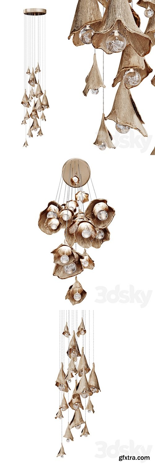 Pendant light in the form of flowers KOLOKOLCHIKI