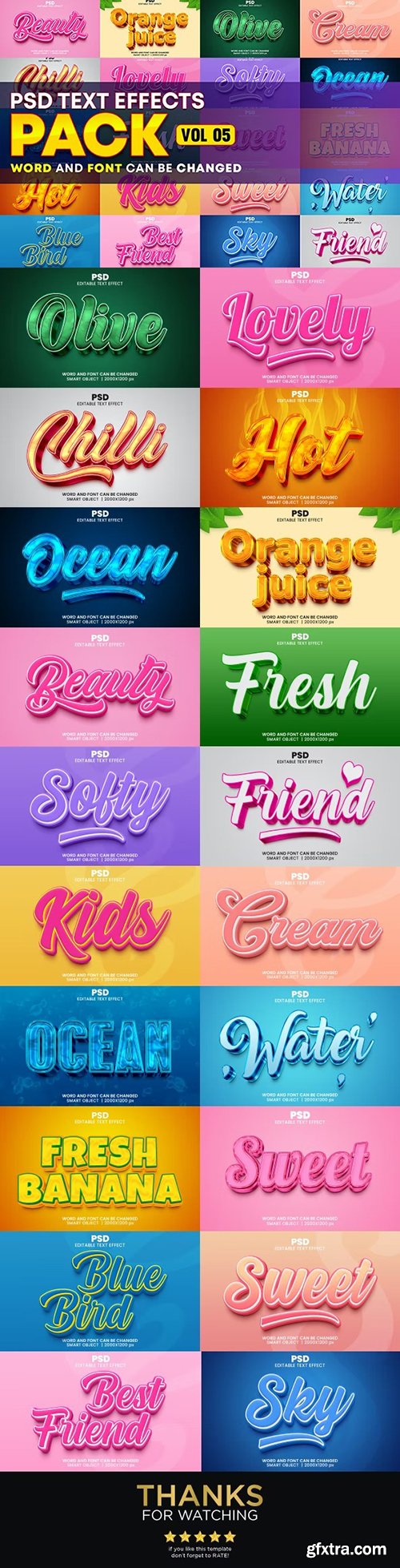 GraphicRiver - Photoshop Editable 3d Text Effect Style Pack 40273305