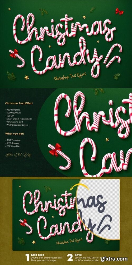 CreativeMarket - Christmas Candy Text Effect 10853618