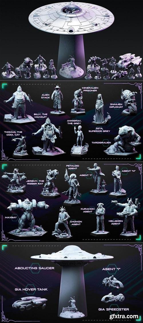 Loot Studios Sci-fi Miniatuers - Galactic Intelligence Agency August 2022 – 3D Print