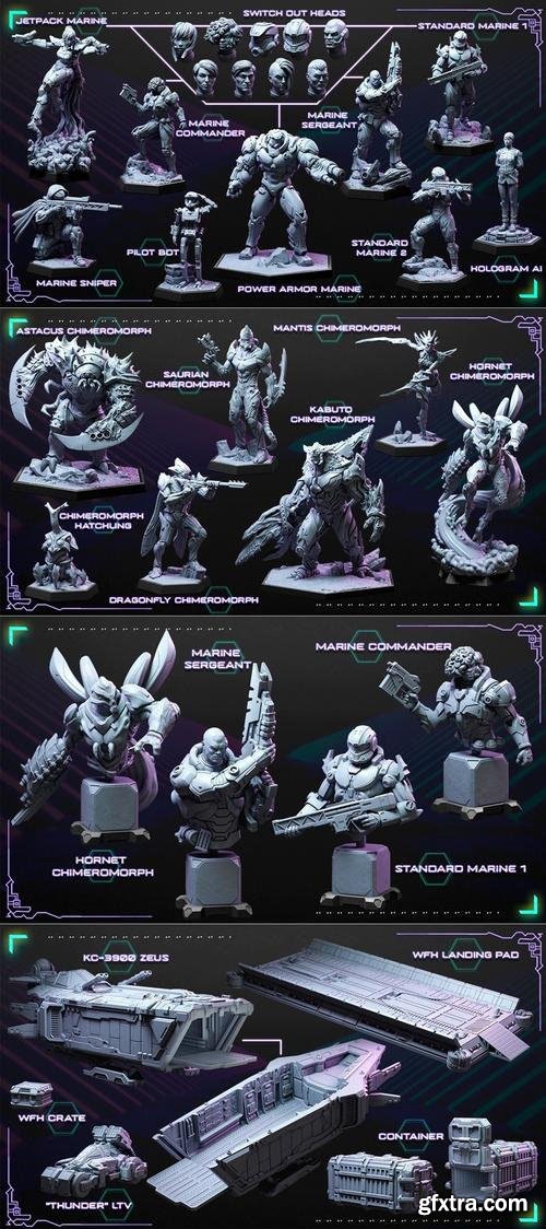 Loot Studios Sci-fi Miniatuers - War for Humanity June 2022 – 3D Print