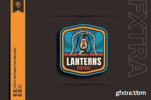 Vintage Lantern Badge Logo PNG