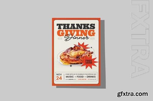 Thanksgiving Party Flyer PSD