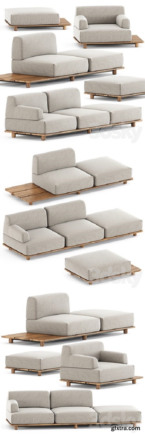 Palco sofa module set 1 by Kristalia