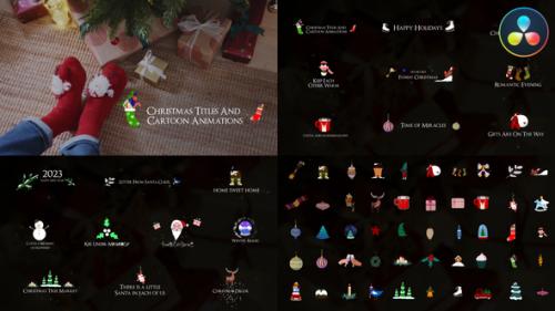 Videohive - Christmas Titles And Cartoon Animations for DaVinci Resolve - 40749843 - 40749843