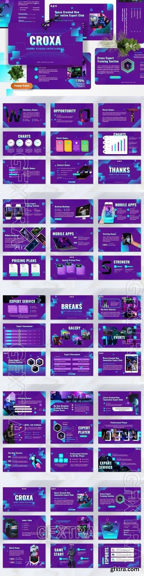 Croxa - Gaming Esports Powerpoint Template FLGPY2K