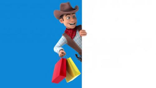 Videohive - Fun 3D cartoon Cowboy with alpha channel included - 40722202 - 40722202