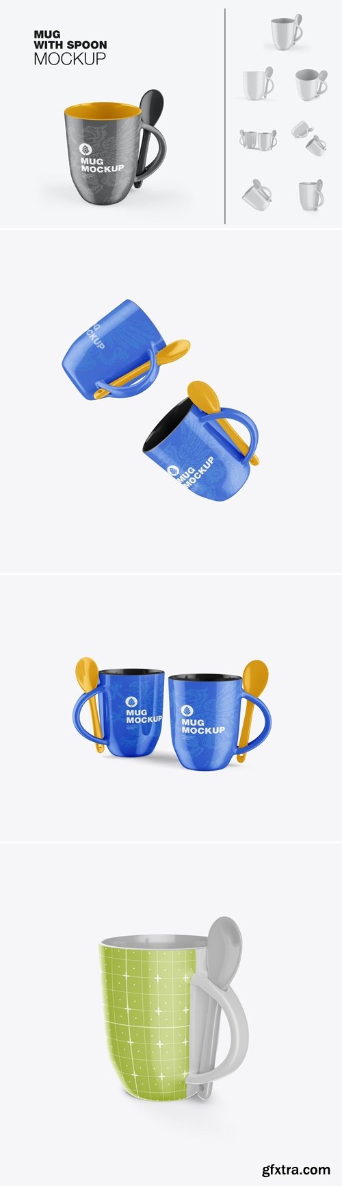 Colorfull Mug with Spoon Mockup U2PXZ3V