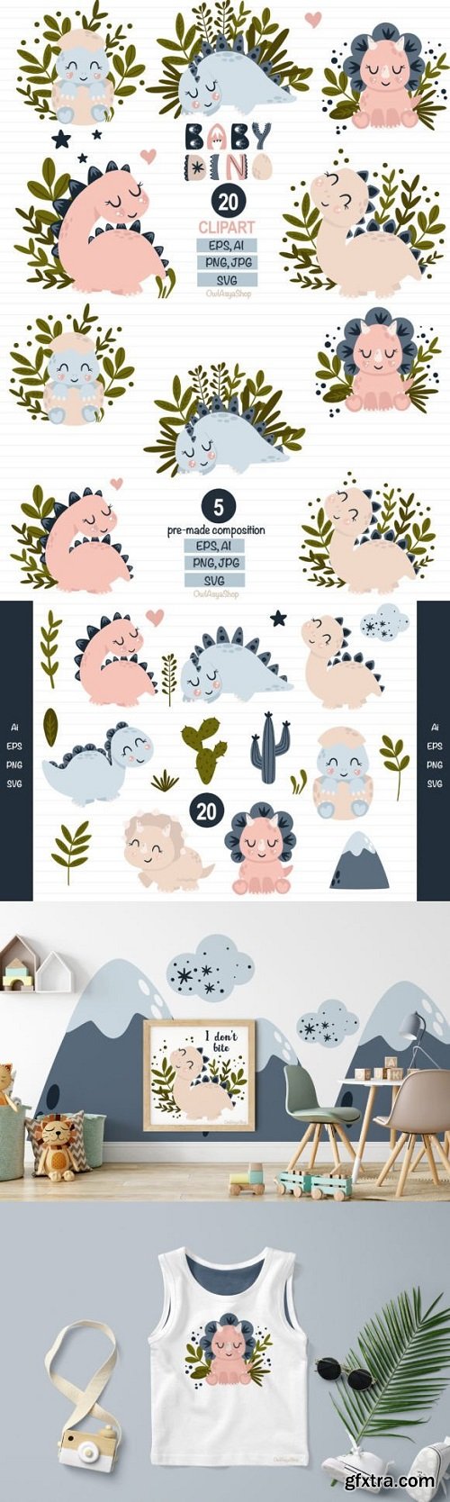 Baby Dinosaur Vector Clipart