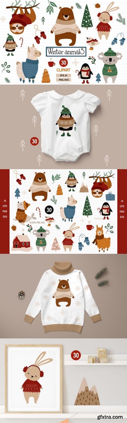 Cozy Winter Animals, Christmas