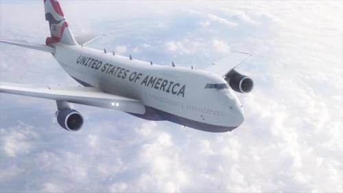 Videohive - Plane Flight Travel To United States Of America - 40791479 - 40791479