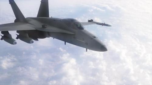 Videohive - Combat Jet Fighter Aircraft Flying In The Sky V2 - 40791483 - 40791483