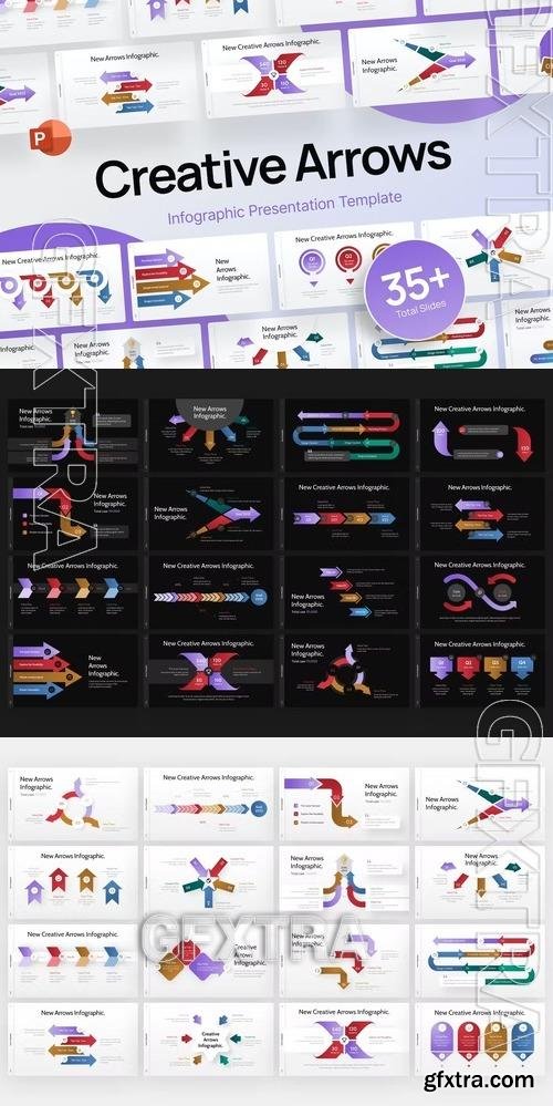 Creative Arrows Infographic PowerPoint Template ZA8KG26