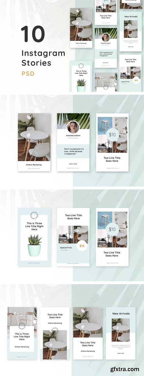 10 Instagram Stories PSD Templates