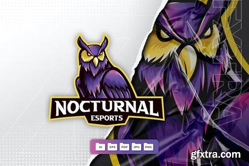 Nocturnal Bird Mascot Logo Design