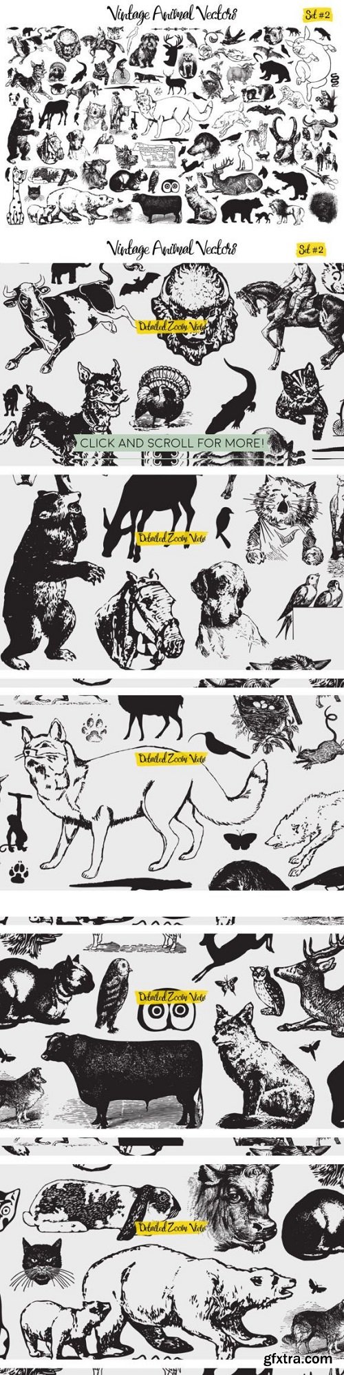 Vintage Animal Vectors Set 2